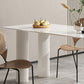 Free Form Stone Top Dining Table Solid Wood Base Dining Table for Kitchen
