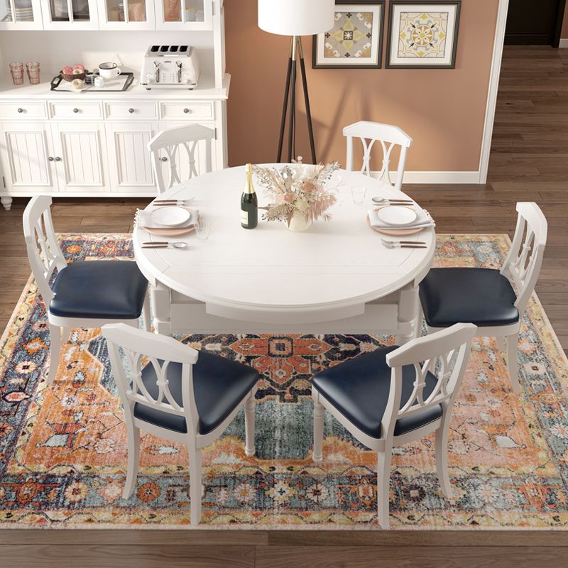 Set di tavoli da pranzo in legno massiccio rotondo set da pranzo da 1/7 pezzi