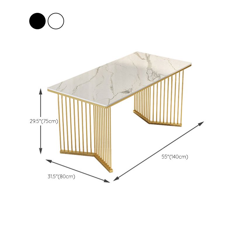 Contemporary Sintered Stone Dining Table Rectangle Dining Table for Home Use Clearhalo 'Dining Tables & Seating' 'Dining Tables' 'dining_table' 'furn' 'furn_dining_table' 'Furniture' 'Kitchen & Dining Furniture' 1200x1200_f855435f-5c74-4f9c-bfb5-90617e7dee1f