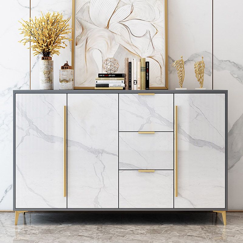 Glam Style Sideboard Engineered Wood Side Board for Living Room Clearhalo 'buffet_sideboard' 'Buffets & Sideboards' 'furn' 'furn_buffet_sideboard' 'Furniture' 'Kitchen & Dining Furniture' 1200x1200_f85620b9-5ffc-4438-8ea4-a38647d10dcc