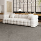 Tuxedo Arm Sofa Sewn Pillow Back Modern Seating in White for Apartment