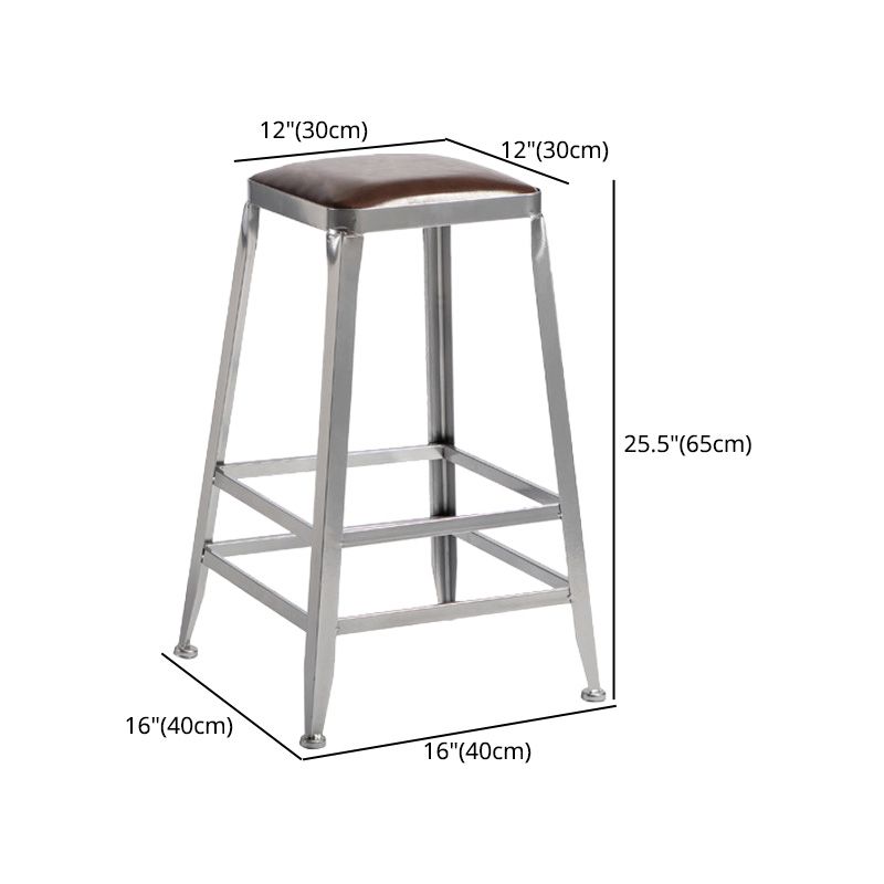 Industrial Coffee Shop Footrest Stools Silver Iron Bar Stool Clearhalo 'Bar Furniture' 'Bar Stools' 'bar_stools' 'furn' 'furn_bar_stools' 'Furniture' 'furniture_bar_stools' 'Kitchen & Dining Furniture' 1200x1200_f856ee8d-6aa9-4c2f-ad4e-d1b427f25f3b