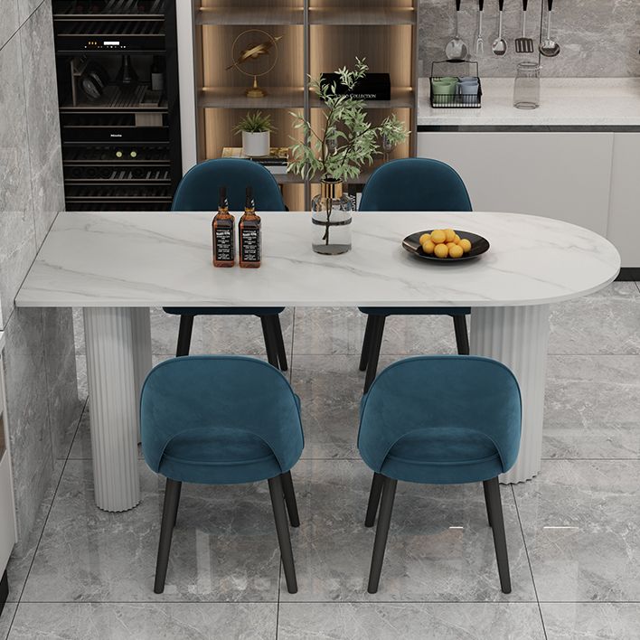 Free Form White Dining Table Sintered Stone Table Modern Style with 3 Legs Clearhalo ' dining_table' 'Dining Tables & Seating' 'Dining Tables' 'Furniture' 'furniture_dining_table' 'Kitchen & Dining Furniture' 'kitchen&dining_furn' 'kitchen' 'kitchen_dining_table' 1200x1200_f85719cd-5566-4b24-95eb-c1519e35cb45