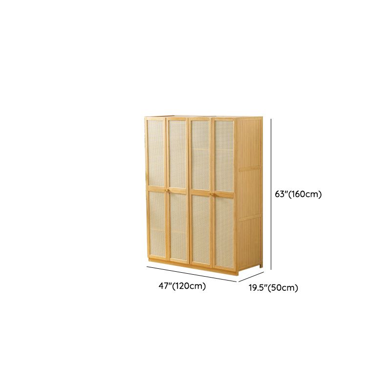 Traditional Natural Wood Wardrobe Freestanding Wardrobe with Soft Close Doors