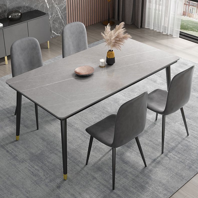 Industrial Sintered Kitchen Dining Table Rectangle Standard Dining Table with 4 Legs Base Clearhalo ' dining_table' 'Dining Tables & Seating' 'Dining Tables' 'furn' 'furn_dining_table' 'Furniture' 'furniture_dining_table' 'Kitchen & Dining Furniture' 'kitchen&dining_furn' 'kitchen' 'kitchen_dining_table' 1200x1200_f85aa814-1668-4a6e-89d1-46bff4d89a42