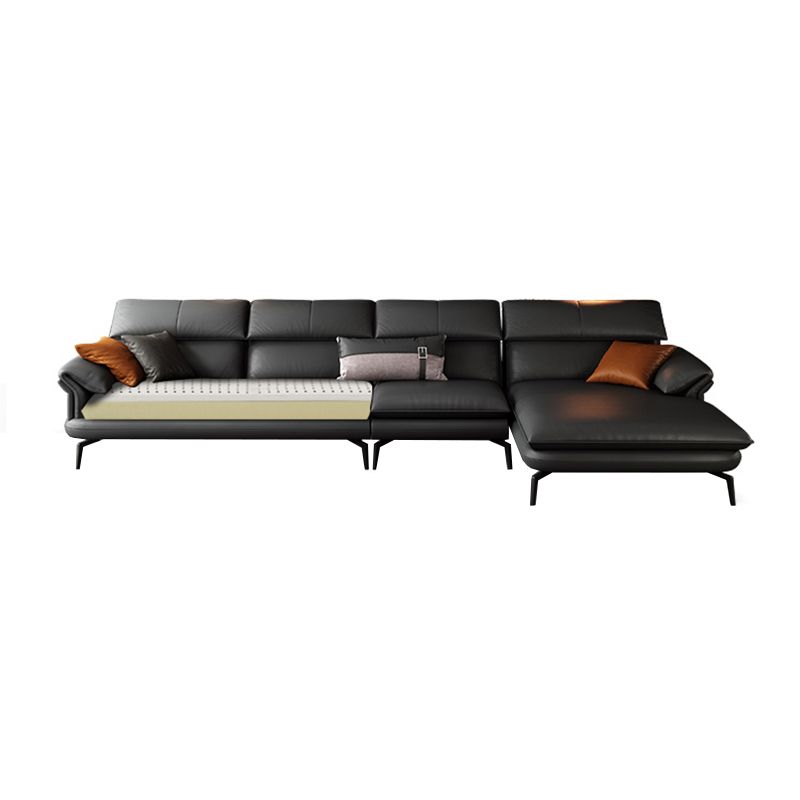 Contemporary Leather Pillow Top Arm Sofa in Gray For Living Room Clearhalo 'furn' 'furn_sofas' 'Furniture' 'Living Room Furniture' 'Sofa' 'sofas' 1200x1200_f85b9a88-8e0a-4e9f-af4a-3ba02eb5f2a9