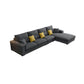 Dark Gray Contemporary Sectional with Recessed Arm and Pillowed Back Cushions Clearhalo 'furn' 'furn_sectionals' 'Furniture' 'furniture_sectionals' 'kitchen' 'kitchen_sectionals' 'Living Room Furniture' 'Sectionals' 1200x1200_f85c73e7-4616-469f-abb8-e49b3ae3d8a7