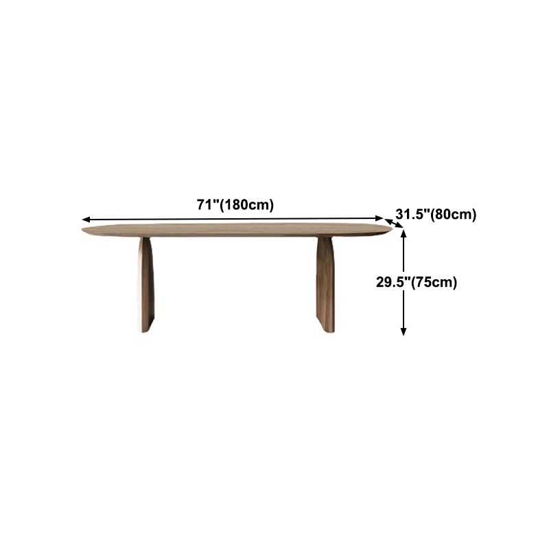 Pine Wood Top Dining Table Modern Oval Table with Sled Base in Brown Clearhalo 'Dining Tables & Seating' 'Dining Tables' 'dining_table' 'furn' 'furn_dining_table' 'Furniture' 'furniture_dining_table' 'Kitchen & Dining Furniture' 'kitchen' 'kitchen_dining_table' 1200x1200_f85f17a5-0790-48ce-8297-1e5ea542cf84