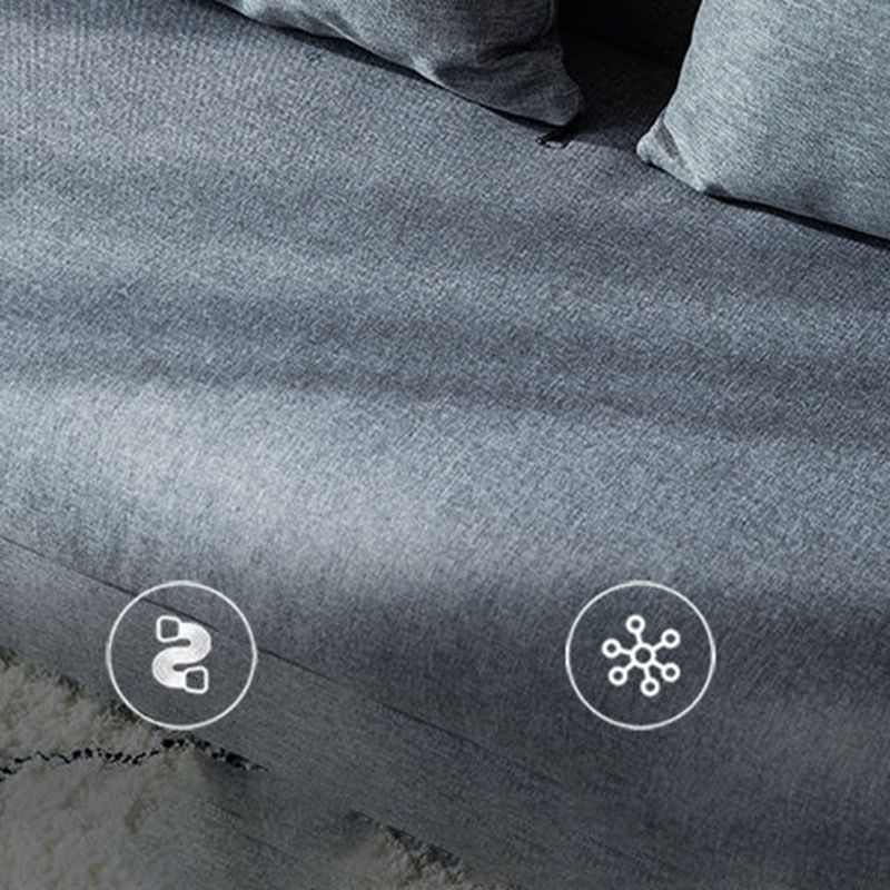 Sofá de brazo cuadrado de algodón de 3 plazas de 25.6 "H para sala de estar para sala de estar