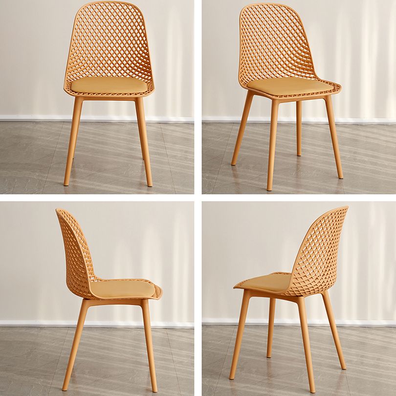 Sillas de comedor de estilo contemporáneo sillas sin brazos con patas de plástico para el hogar