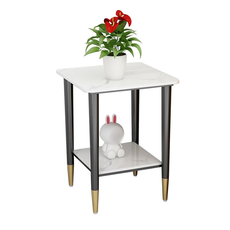 Comodino moderno in pietra 1-scaffale 22 "h in metallo aperto comodino