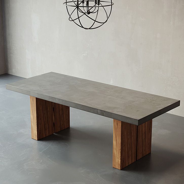 Moderne 1/5-delige eettafelset, rechthoekige grenenhouten eettafel voor de woonkamer