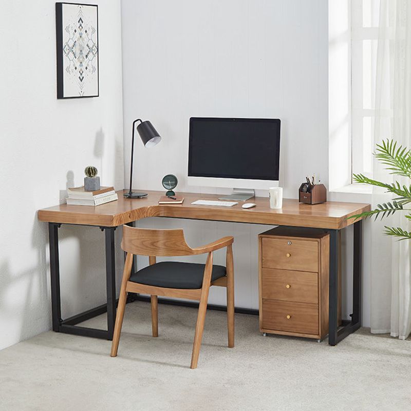 Solid Wood Writing Desk Industrial Style L-Shape Office Desk for Home Office Clearhalo 'furn' 'furn_office_desk' 'Furniture' 'Office Desks' 'Office Furniture' 'office_desk' 1200x1200_f86317b4-13cd-4b35-8c86-6f946a5c491c