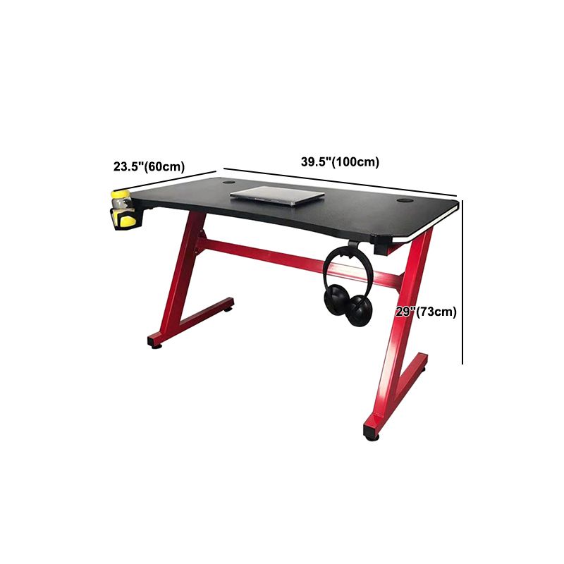 Contemporary Wooden Gaming Desk for Home 24"W X 30"H Desk in Black Clearhalo 'furn' 'furn_office_desk' 'Furniture' 'Office Desks' 'Office Furniture' 'office_desk' 1200x1200_f8641280-6b97-4e78-9050-652e3b4ad5d7