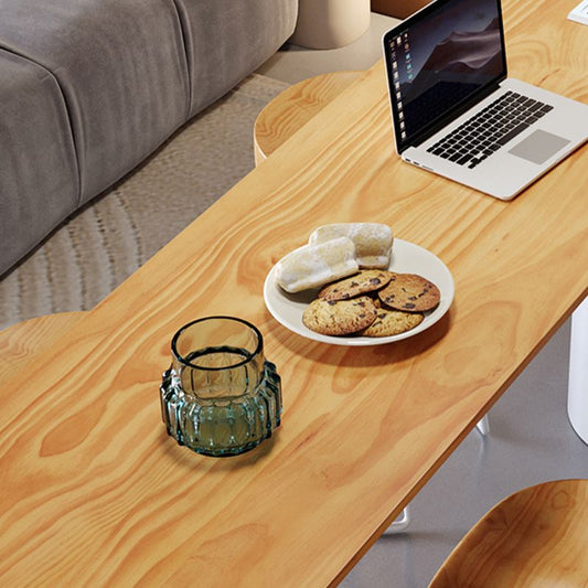 Eigentijdse massief houten ovale bar eettafel voor woonkamer