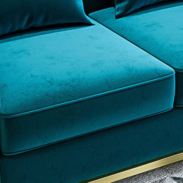 27.5" H Contemporary Blue Velvet Tuxedo Arm Sofa with Pillows Clearhalo 'furn' 'furn_sofas' 'Furniture' 'Living Room Furniture' 'Sofa' 'sofas' 1200x1200_f865130a-38cb-486b-b72f-13feba90474b