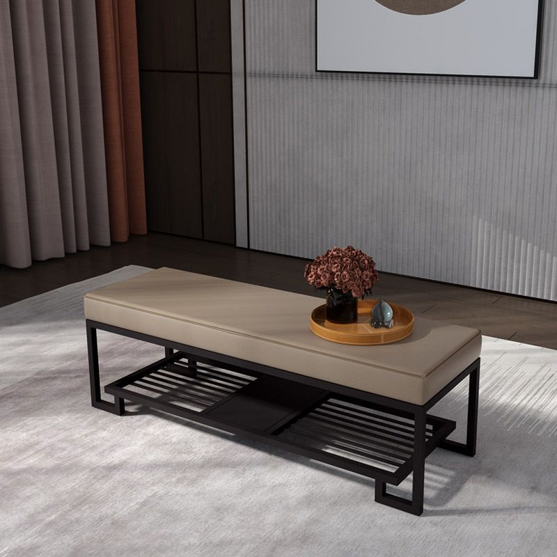 Mid-Century Modern Upholstered Bench Home Rectangle Seating Bench with Legs Clearhalo 'Benches' 'Chairs & Seating' 'furn' 'furn_benches' 'Furniture' 'Living Room Furniture' 1200x1200_f865c6ff-dd2c-47dd-9bab-7c1879a626fa