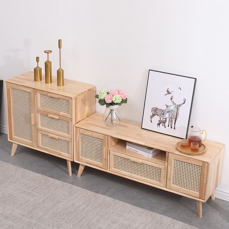 Eigentijdse natuurlijke opslagkist zachte laden houten borst