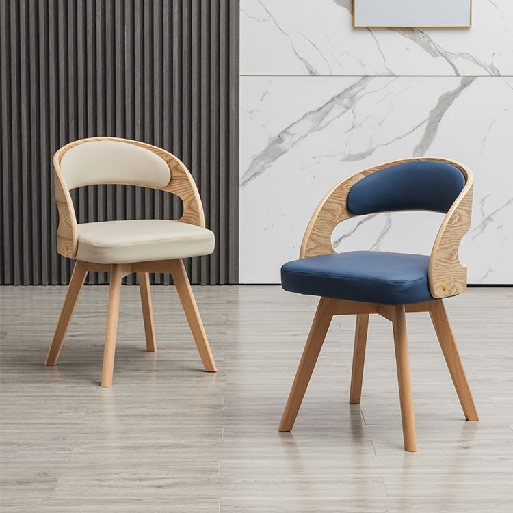 Wood Modern Dining Arm Chair with Color Cushion Open Back Dining Side Chair for Home Clearhalo ' kitchen&dining_furn' 'Dining Chairs' 'Dining Tables & Seating' 'dining_chair' 'furn' 'furn_dining_chair' 'Furniture' 'furniture_dining_chair' 'Kitchen & Dining Furniture' 'kitchen' 1200x1200_f8683a2b-b464-424c-94e5-3fbfa66427ca