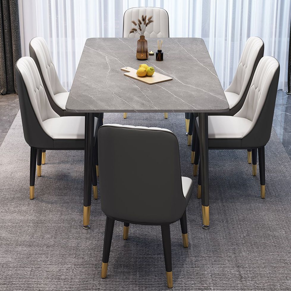 Contemporary Style Dining Site Table Stone Dining Table Rectangle for Dining Room Clearhalo ' dining_table' 'Dining Tables & Seating' 'Dining Tables' 'furn' 'furn_dining_table' 'Furniture' 'furniture_dining_table' 'Kitchen & Dining Furniture' 'kitchen&dining_furn' 'kitchen' 'kitchen_dining_table' 1200x1200_f868c786-f50b-45e6-8c5b-26cf6bea91e9