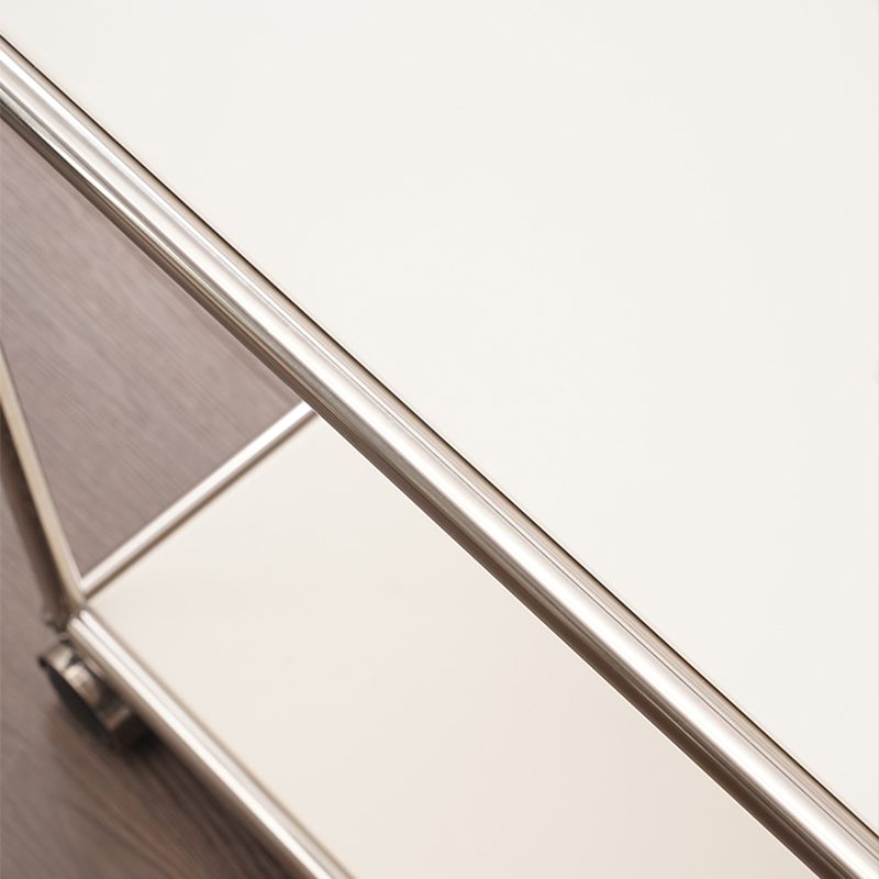 16.5" W Square End Table Modern 1-Shelf Side Table with Casters