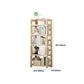 Natural Contemporary Style Standard Bookshelf 9.8-inch W Solid Wood Bookcase