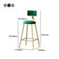 Nordic Style Backrest Counter Stool Iron Cafe Bar Stool with Velvet Cushion and Pedal Clearhalo 'Bar Furniture' 'Bar Stools' 'bar_stools' 'furn' 'furn_bar_stools' 'Furniture' 'furniture_bar_stools' 'Kitchen & Dining Furniture' 1200x1200_f86bf896-0e0c-48ca-aa0f-06a27fe9527a