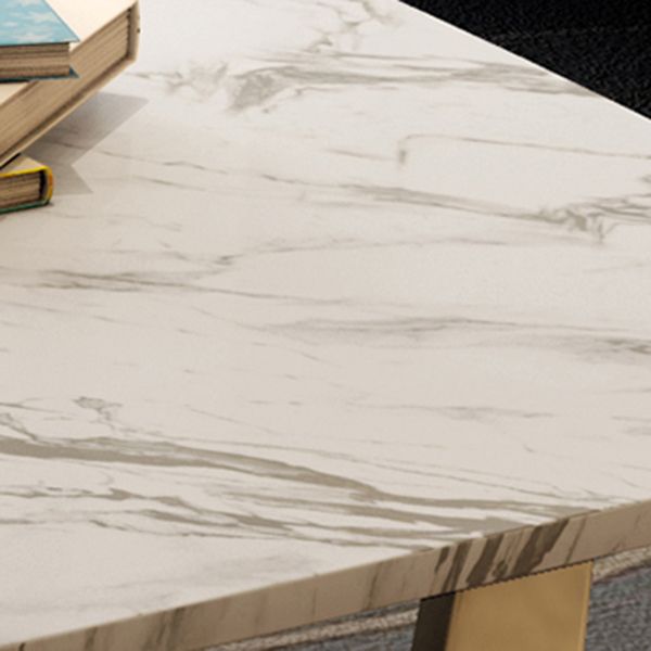 Muebles tradicionales de muebles de rectángulo de lujo Mesa de la base de caballete de mármol