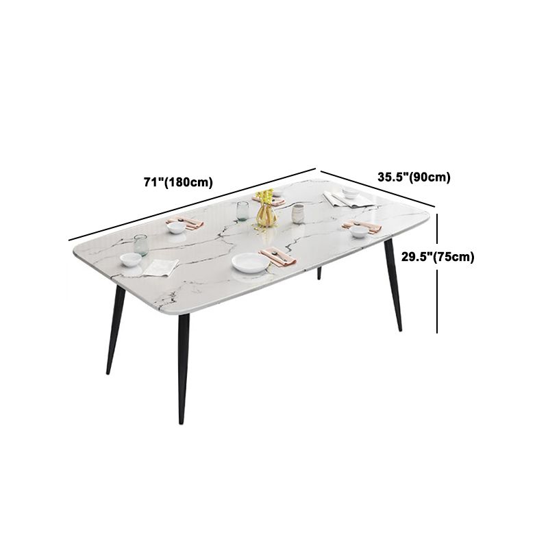 Modern Style Sintered Stone Rectangle Table Set 1/2/5/7 Pieces Dining Set Clearhalo 'Dining Room Sets' 'Dining Tables & Seating' 'dining_room_set' 'furn' 'furn_dining_room_set' 'Furniture' 'Kitchen & Dining Furniture' 1200x1200_f86f3616-1aee-43e9-8a65-ebca4f0d860c
