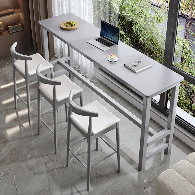 Modern Wood Bistro Bar Table Rectangle Footrest Bar Table for Home Clearhalo 'Bar Furniture' 'Bar Tables' 'bar_tables' 'furn' 'furn_bar_tables' 'Furniture' 'Kitchen & Dining Furniture' 1200x1200_f871ed9a-342c-48af-99d6-1fa1f4b9554b