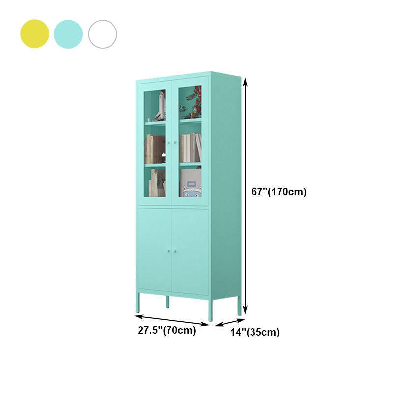 Contemporary Style Metal Bookcase Closed Back Bookshelf with Door for Home Clearhalo 'Bookcases' 'Furniture' 'furniture_bookcases' 'Office Furniture' 1200x1200_f871f342-2126-495e-aeb2-1a10779514bd