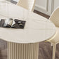 Traditional Luxury Dining Table White Stone Oval Dining Table for Kitchen