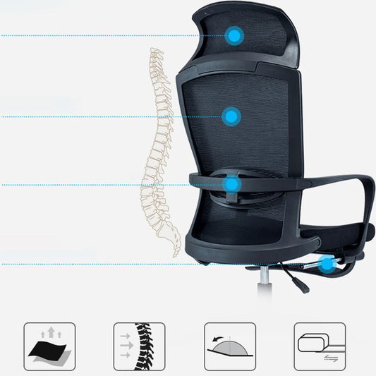 Sedia moderna sedia da scrivania posteriore girevole a maglie con armi fisse