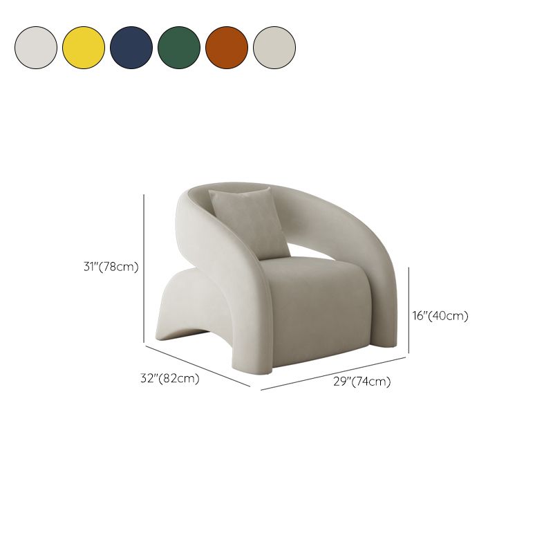 Contemporary Sloped Arms Chair Solid Color Pillow Back Chair Clearhalo 'Accent Chairs' 'accent_chairs' 'Chairs & Seating' 'furn' 'furn_accent_chairs' 'Furniture' 'Living Room Furniture' 1200x1200_f8740666-4462-400e-abde-a61f44db350b