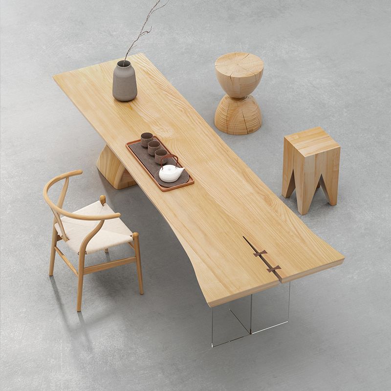 Pièces de 1/2 pièces modernes Ensemble de restauration Rectangle Table de salle à manger en bois massif avec chaises