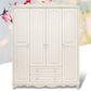 White Rubberwood Wardrobe Armoire Modern Wardrobe Closet with Legs
