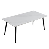 Metal Industrial Rectangle Dining Table Sintered Stone Table with Black Legs Clearhalo ' dining_table' 'Dining Tables & Seating' 'Dining Tables' 'furn' 'furn_dining_table' 'Furniture' 'furniture_dining_table' 'Kitchen & Dining Furniture' 'kitchen&dining_furn' 'kitchen' 'kitchen_dining_table' 1200x1200_f8759905-f502-4209-b02a-a56a067c4dc3