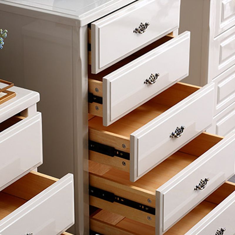 17.5 "W Moderne opbergkast Dressoir Witte rubberen hout opbergkast met laden