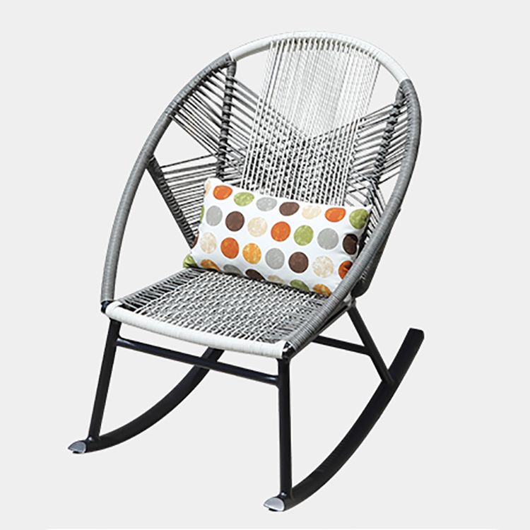 Contemporary Rocking Chair Wicker Spindle Backrest Metal Chair Legs Porch Rocking Chair Clearhalo 'Chairs & Seating' 'furn' 'furn_rocking_chairs' 'Furniture' 'Living Room Furniture' 'Rocking Chairs' 'rocking_chairs' 1200x1200_f879db27-7bcb-4f20-be94-4b60b396379b