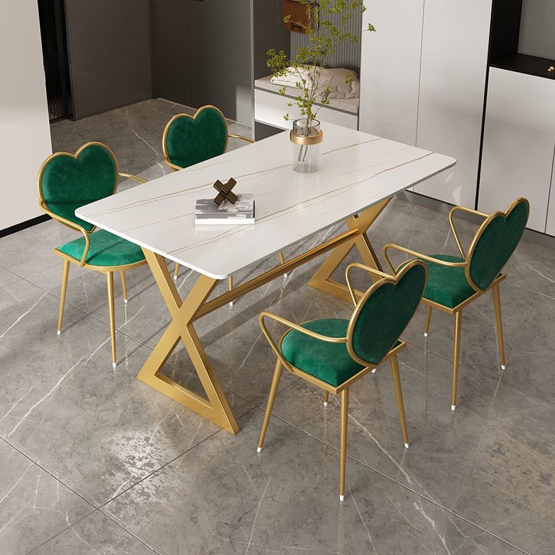 Metal Traditional Luxury Rectangular Dining Table Sintered Stone Table with Trestle Clearhalo ' dining_table' 'Dining Tables & Seating' 'Dining Tables' 'furn' 'furn_dining_table' 'Furniture' 'furniture_dining_table' 'Kitchen & Dining Furniture' 'kitchen&dining_furn' 'kitchen' 'kitchen_dining_table' 1200x1200_f87a0365-cfa9-4e1d-9763-c1d4eeb7a850