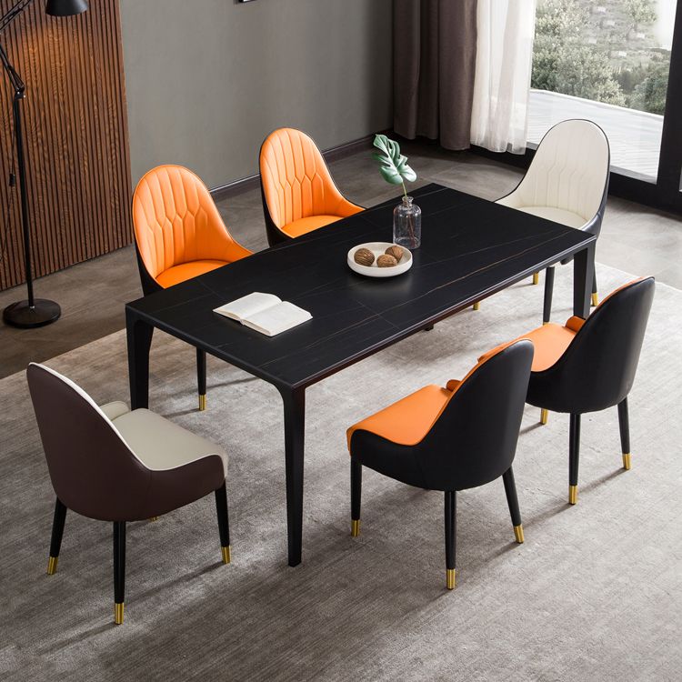 Solid Back Chair Scandinavian Style Arm Leather Dining Side Chairs Clearhalo 'Dining Chairs' 'Dining Tables & Seating' 'dining_chair' 'furn' 'furn_dining_chair' 'Furniture' 'Kitchen & Dining Furniture' 1200x1200_f87b62bd-7957-4381-91cd-4dc8628a6ad2