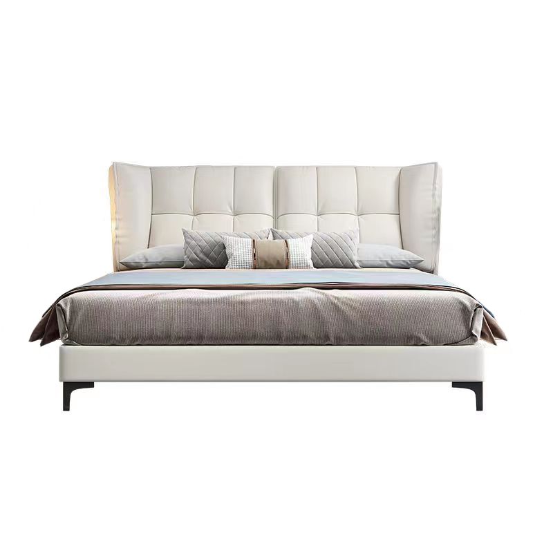 Letto moderno a legna da letto standard con testiera imbottita