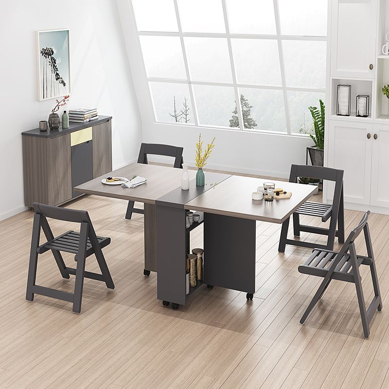 39.4''L Rectangle Mid-Century Modern Dining Table Drop-Leaf Table for Home (only table) Clearhalo ' dining_table' 'Dining Tables & Seating' 'Dining Tables' 'furn' 'furn_dining_table' 'Furniture' 'furniture_dining_table' 'Kitchen & Dining Furniture' 'kitchen&dining_furn' 'kitchen' 'kitchen_dining_table' 1200x1200_f87d5c28-2fb9-48c3-a0f9-261ea0932b08