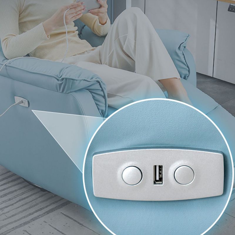 Recarqueur standard de couleur unie contemporaine avec bras en faux cuir / mélange en lin