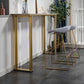 Glam Marble Counter Table with Rectangle Table Top Sled Table - 41.3" H Clearhalo 'Bar Furniture' 'Bar Tables' 'bar_tables' 'furn' 'furn_bar_tables' 'Furniture' 'furniture_bar_tables' 'Kitchen & Dining Furniture' 1200x1200_f87df010-7ca3-4404-b9f1-f1d84d8f75f8