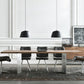 Industrial Solid Wood Table for Restaurant Rectangle Table with Double Pedestal Clearhalo 'Dining Tables & Seating' 'Dining Tables' 'dining_table' 'furn' 'furn_dining_table' 'Furniture' 'furniture_dining_table' 'Kitchen & Dining Furniture' 1200x1200_f87df962-521a-4d14-baea-796e89f4b4a9