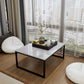Glam Sled Coffee Table Set Slate Rectangular Coffee Table for Home Clearhalo 'Coffee & Accent Tables' 'Coffee Tables' 'coffee_tables' 'furn' 'furn_coffee_tables' 'Furniture' 'Living Room Furniture' 1200x1200_f87e6354-522b-42be-a395-d75ed3d63edf