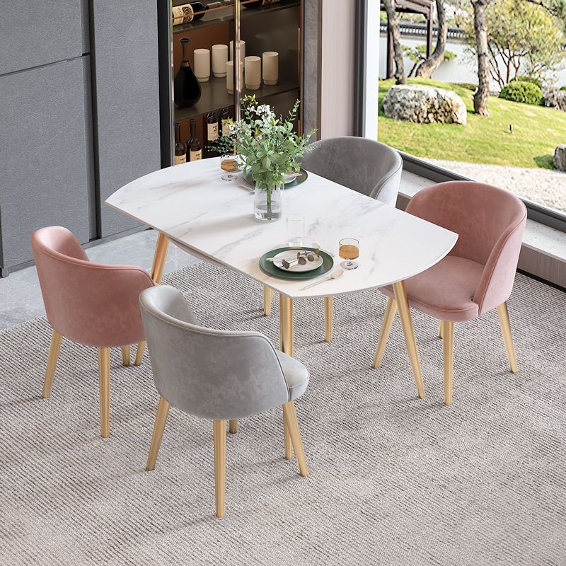 Scandinavian Sintered Stone Top Dining Set Round Table Dining Furniture with Drop Leaf Clearhalo 'Dining Room Sets' 'Dining Tables & Seating' 'dining_room_set' 'furn' 'furn_dining_room_set' 'Furniture' 'furniture_dining_room_set' 'Kitchen & Dining Furniture' 'kitchen&dining_furn' 'kitchen' 1200x1200_f87ee833-6e11-443f-9564-ab1f62a7bf84