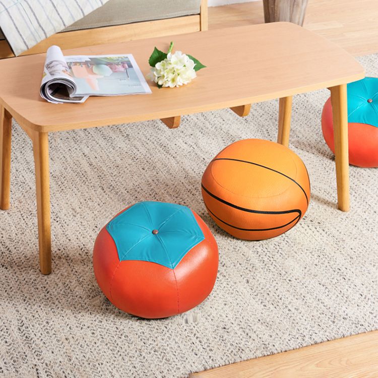 Pouf Tomato Pattern Ottoman Faux Leather Modern Specialty Ottoman Clearhalo 'furn' 'furn_ottomans_poufs' 'Furniture' 'Living Room Furniture' 'Ottomans & Poufs' 'ottomans_poufs' 1200x1200_f881e26c-c927-4a70-b098-75fcaafda7be