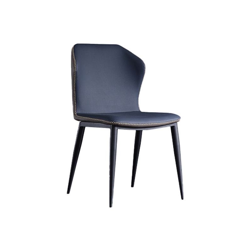 Industrial Wingback Parsons Chair Leather Dining Armless Side Chairs (Set of 4) Clearhalo ' kitchen&dining_furn' 'Dining Chairs' 'Dining Tables & Seating' 'dining_chair' 'furn' 'furn_dining_chair' 'Furniture' 'furniture_dining_chair' 'Kitchen & Dining Furniture' 'kitchen' 1200x1200_f88378d6-5378-444b-8c77-9d0932f65a44